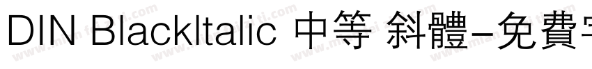 DIN Blackltalic 中等 斜体字体转换